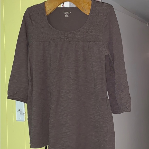 Sonoma tan 3/4 sleeve top - Picture 3 of 7